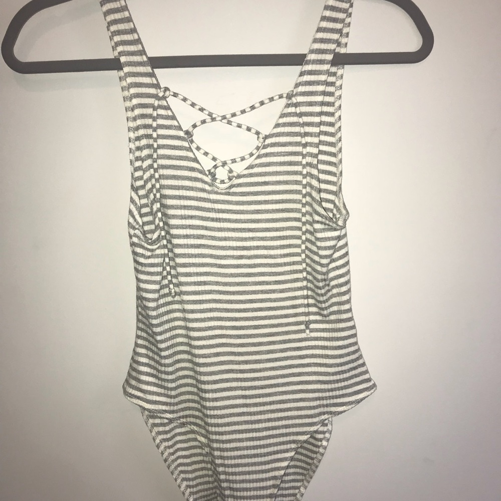 Striped body suit